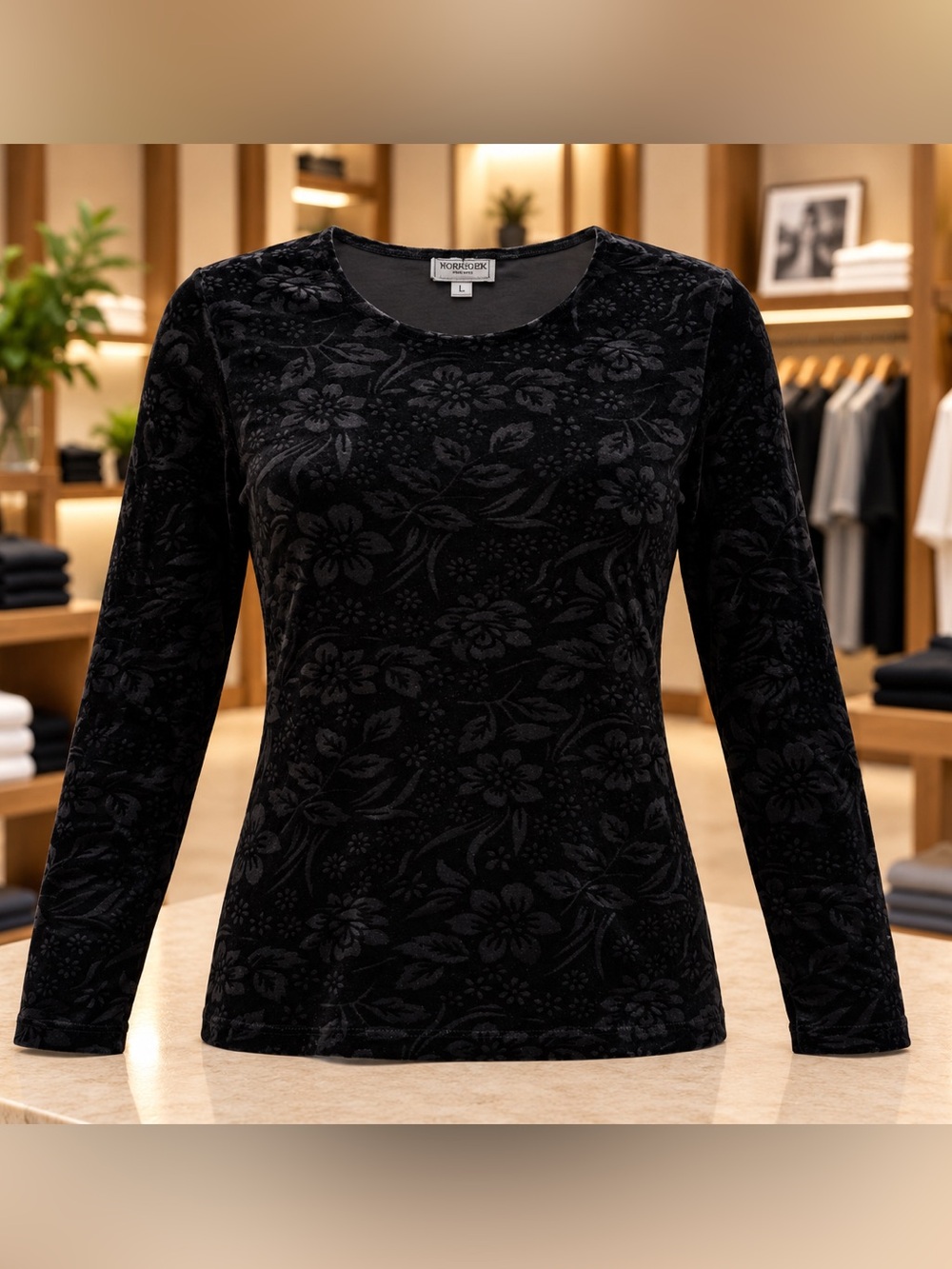 Vintage Henri Bendel Long Sleeve Top Black Size Large